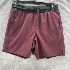 Ten Thousand Interval Short Mens M Burgundy Lined 7" Inseam Athletic